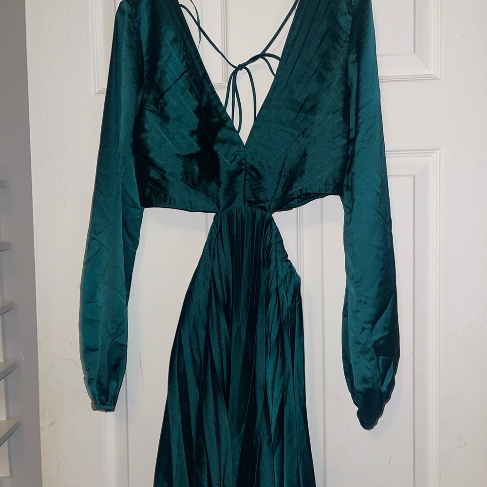 Abercrombie & Fitch Green Backless Long Sleeve Sundress